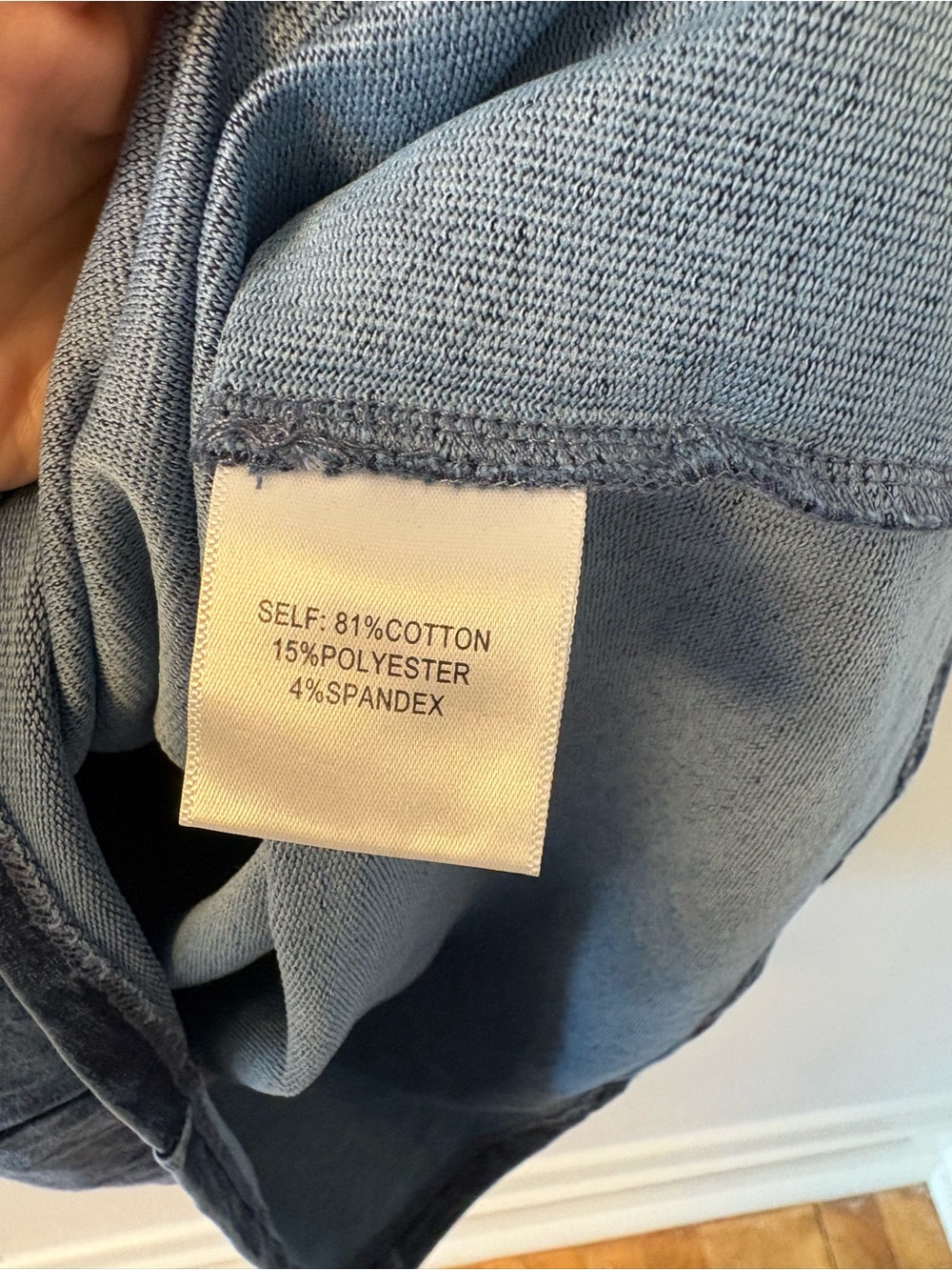 Jane and Delancey Washed Denim Blue Sweatshirt Top - Picture 4 of 5